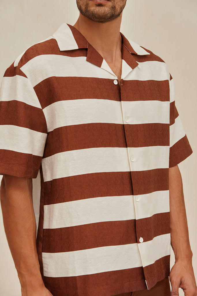 LEONARDO SHIRT - LARGE SADDLE STRIPE – CULT GAIA
