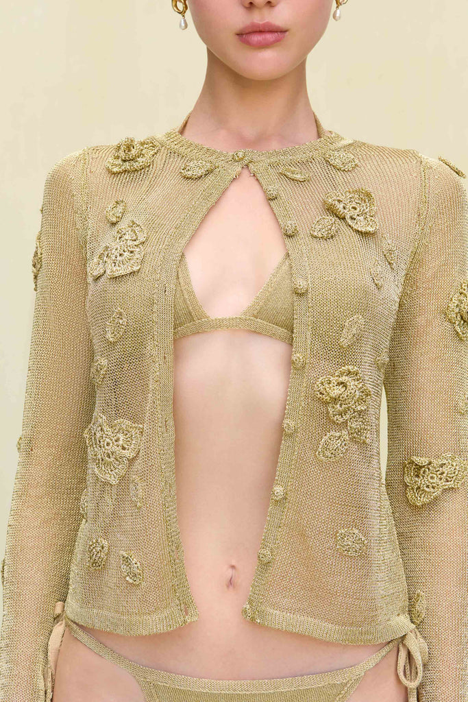 KASH KNIT CARDIGAN - GOLD – CULT GAIA