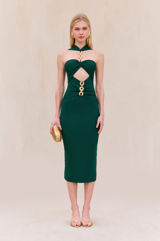 CRISTOS KNIT DRESS - FOREST GREEN – CULT GAIA