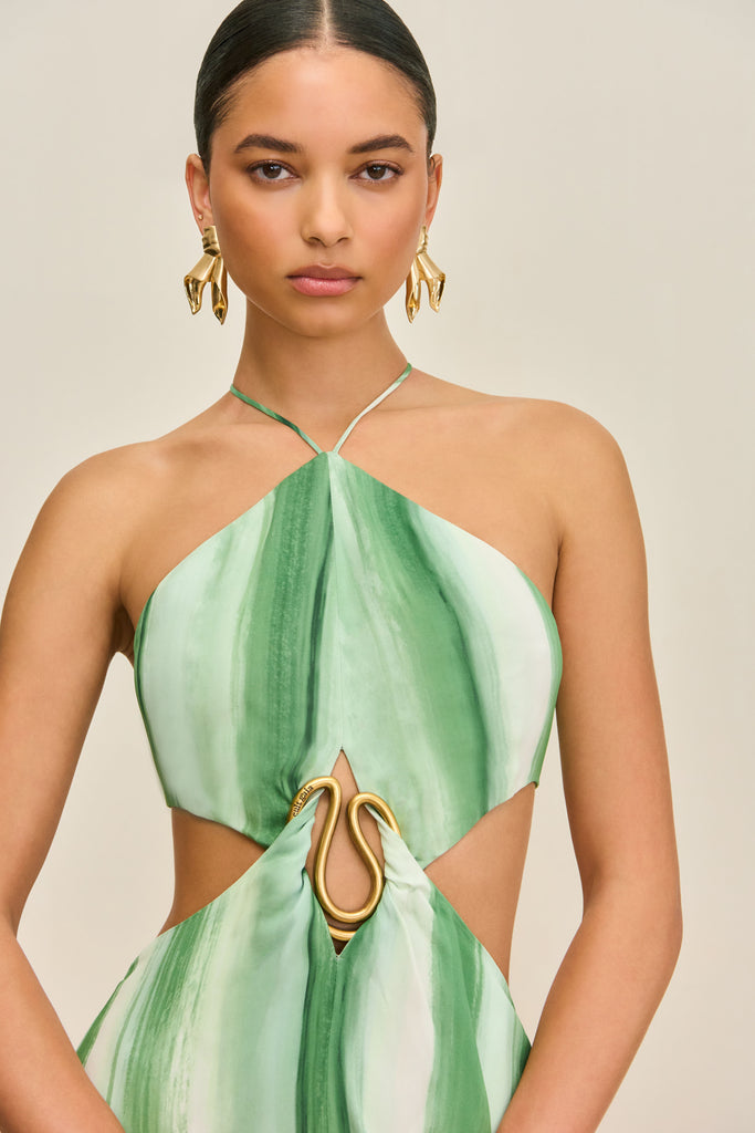 Calla Lily One Shoulder Cascade Dress – Mi Jong Lee
