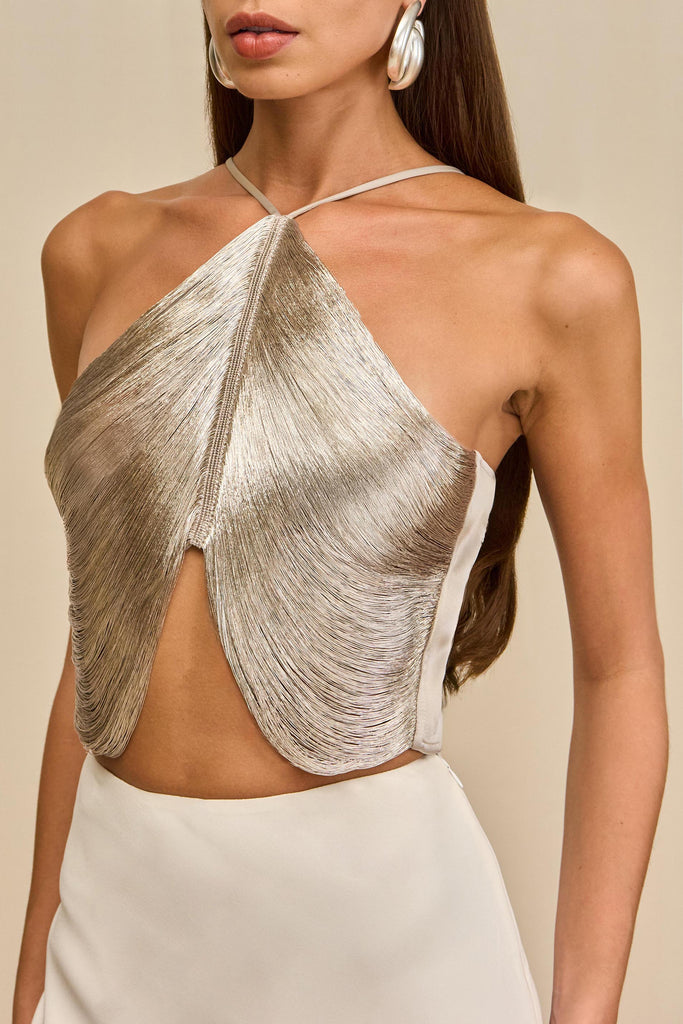 QUELLA TOP - SILVER