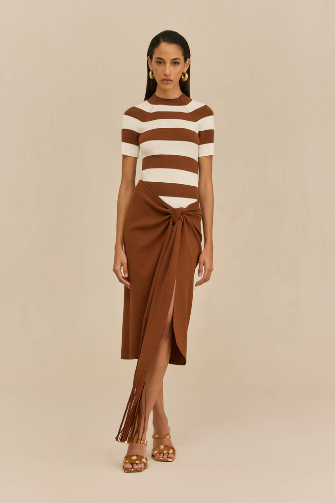 OLYA KNIT TOP - LARGE SADDLE STRIPE – CULT GAIA