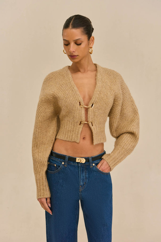 CASELLA KNIT CARDIGAN - CHAMPAGNE – CULT GAIA