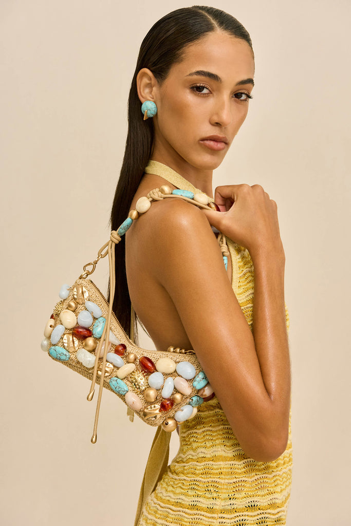 MERCIER MINI SHOULDER BAG - IBIZA TURQUOISE BAUBLE MULTI – CULT GAIA