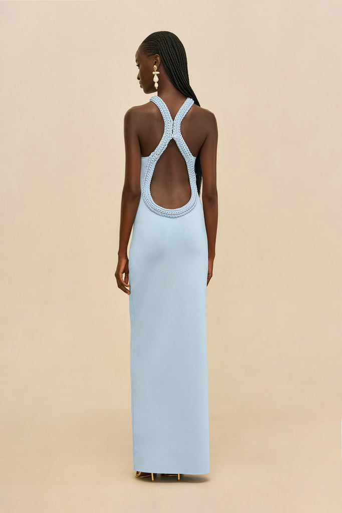 cult gaia cassi knit dress Cult Gaia Cassi Pearl-Detailed Knit Midi Dress