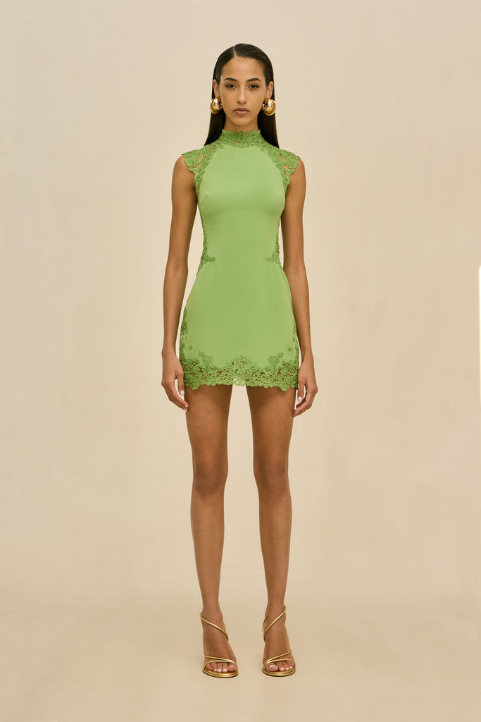 cult gaia dress green Riti | Pistachio rose gold mirror
