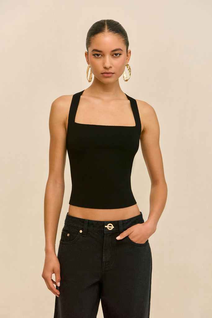CRAWFORD KNIT TOP - BLACK – CULT GAIA