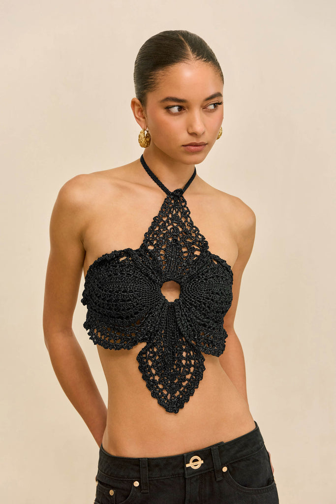 DARLENA CROCHET TOP - BLACK – CULT GAIA