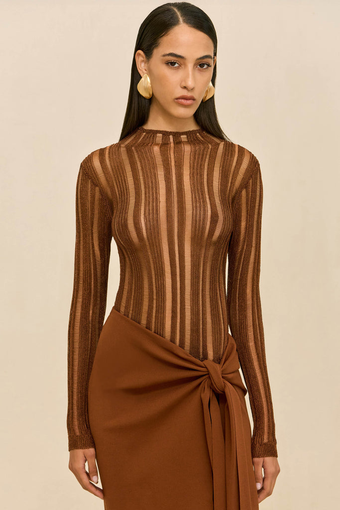 陽*向様 entire studios duplex knit tops KYLA KNIT TOP - SADDLE – CULT GAIA