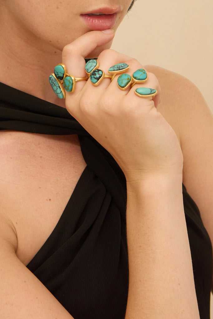 INA RING SET - TURQUOISE MULTI – CULT GAIA