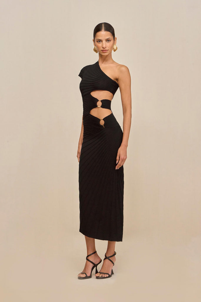 LURENZ KNIT DRESS - BLACK CULT GAIA LURENZ KNIT DRESS - BLACK CULT GAIA