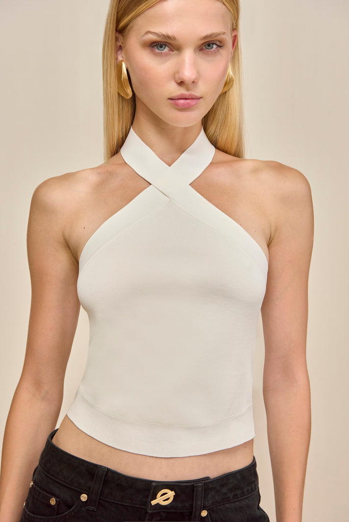 LOUISA KNIT TOP - OFF WHITE