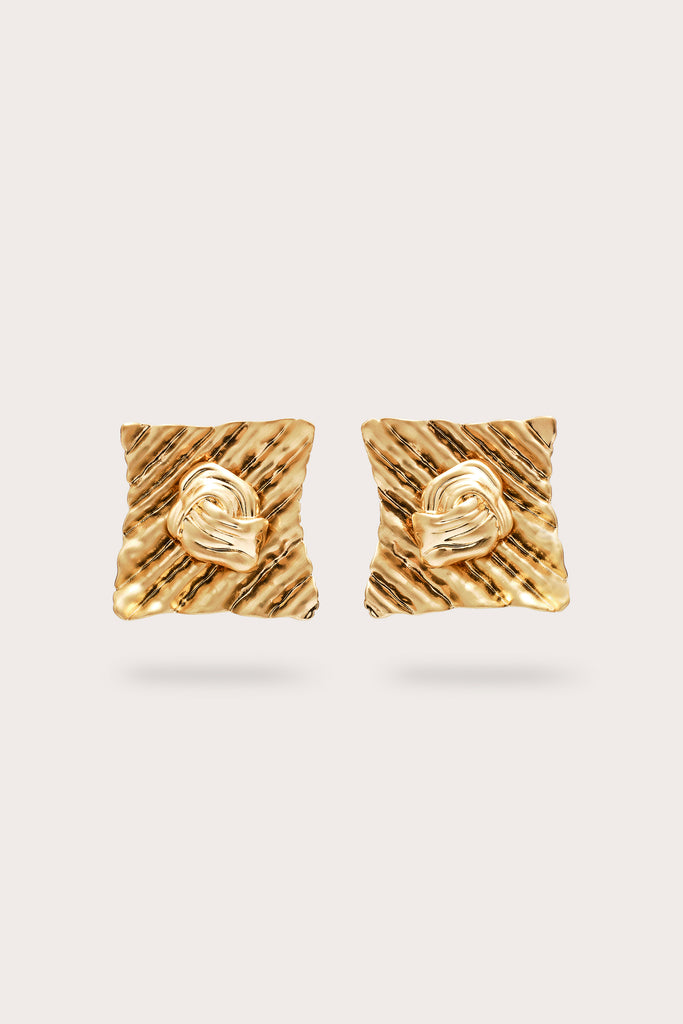 NAYDINE EARRING - BRUSHED BRASS