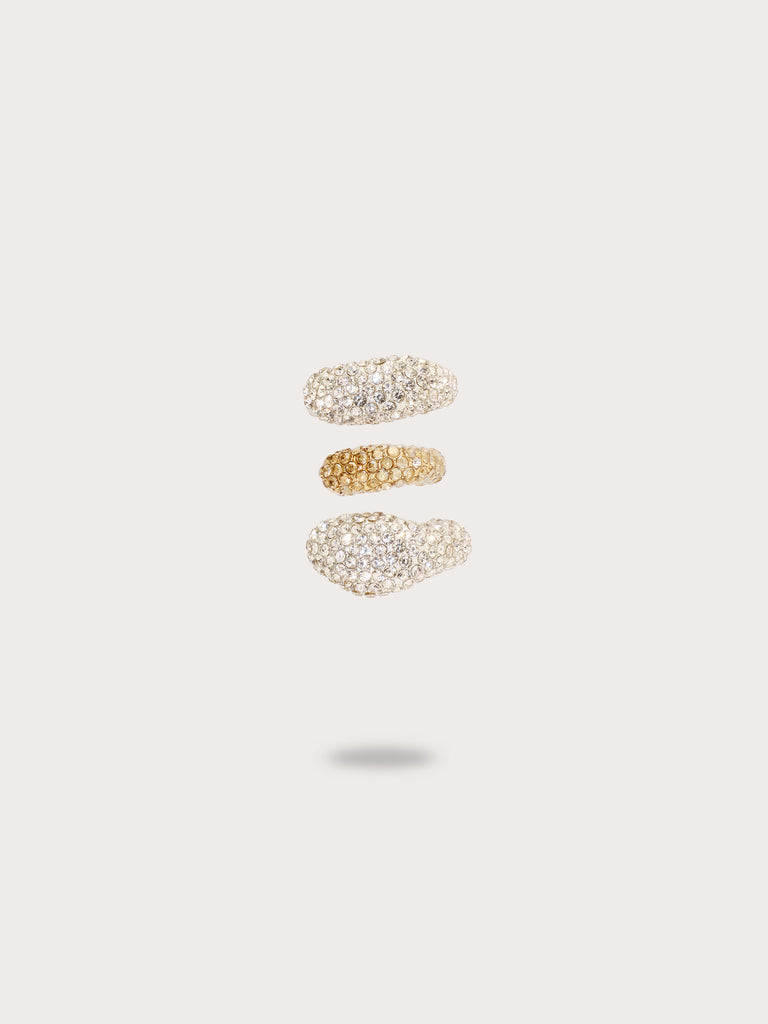 SOLENE RHINESTONE EAR CUFF SET - CLEAR & SAND DOLLAR – CULT GAIA