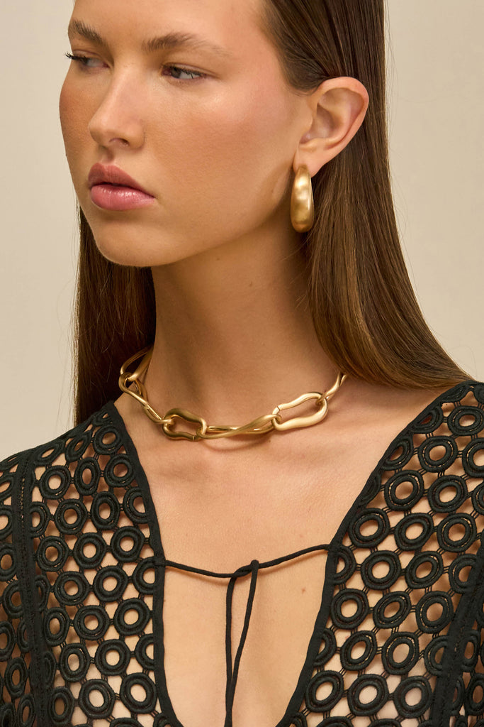 VERA NECKLACE - BRUSHED BRASS – CULT GAIA