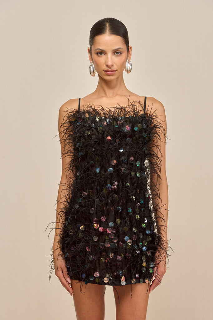 cult gaia orange feather dress RAISA GOWN Not mixed mink fur Cult Gaia - Shannon Dress