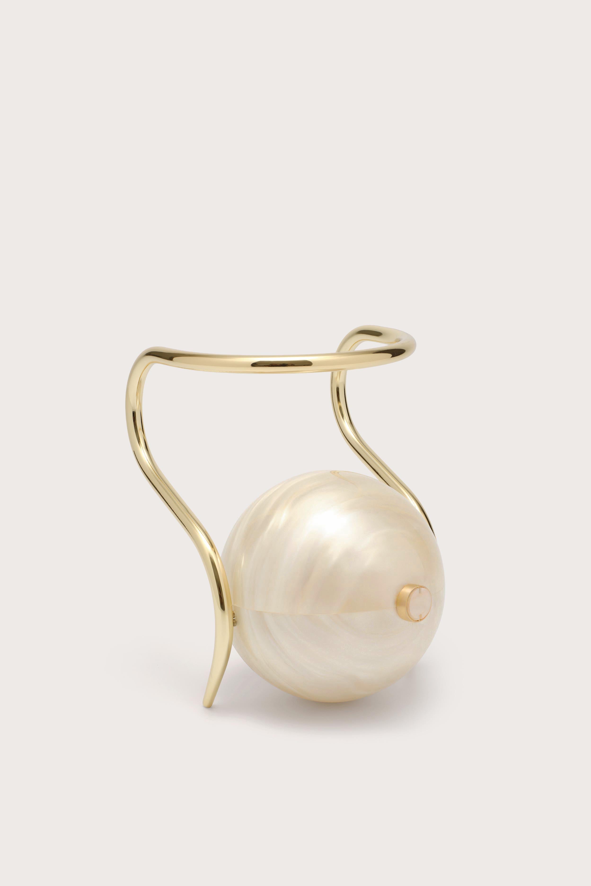 Cult Gaia Pearl ivory top-handle bridal bag