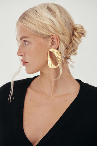 RUE EARRING - BRUSHED BRASS