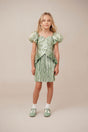 KIDS CHARLIQUE DRESS - SPEARMINT METALLIC