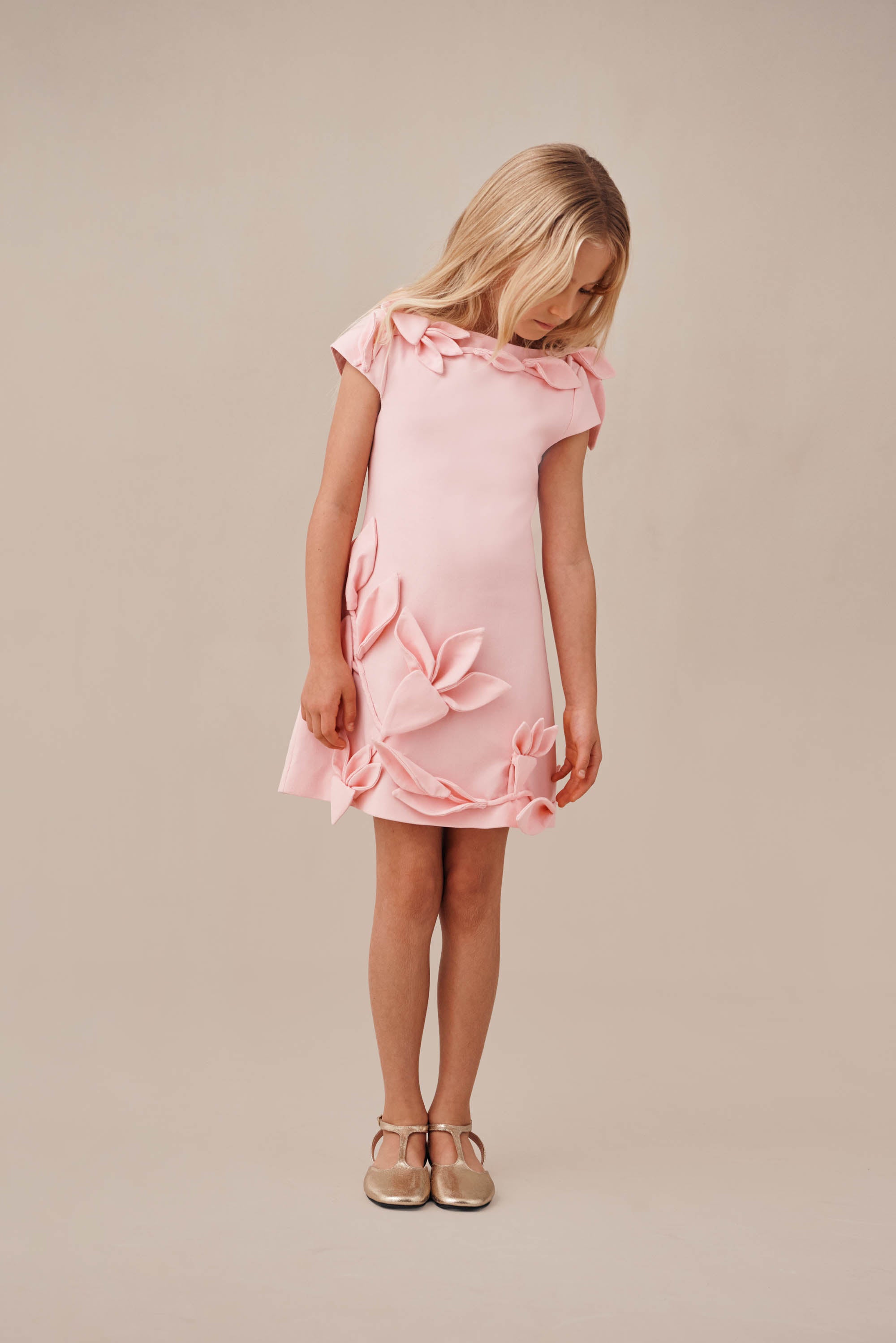 KIDS WISTERIA DRESS - PETAL PINK