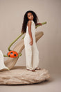 KIDS CHRYSANTHEMUM JUMPSUIT - OFF WHITE