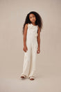 KIDS CHRYSANTHEMUM JUMPSUIT - OFF WHITE