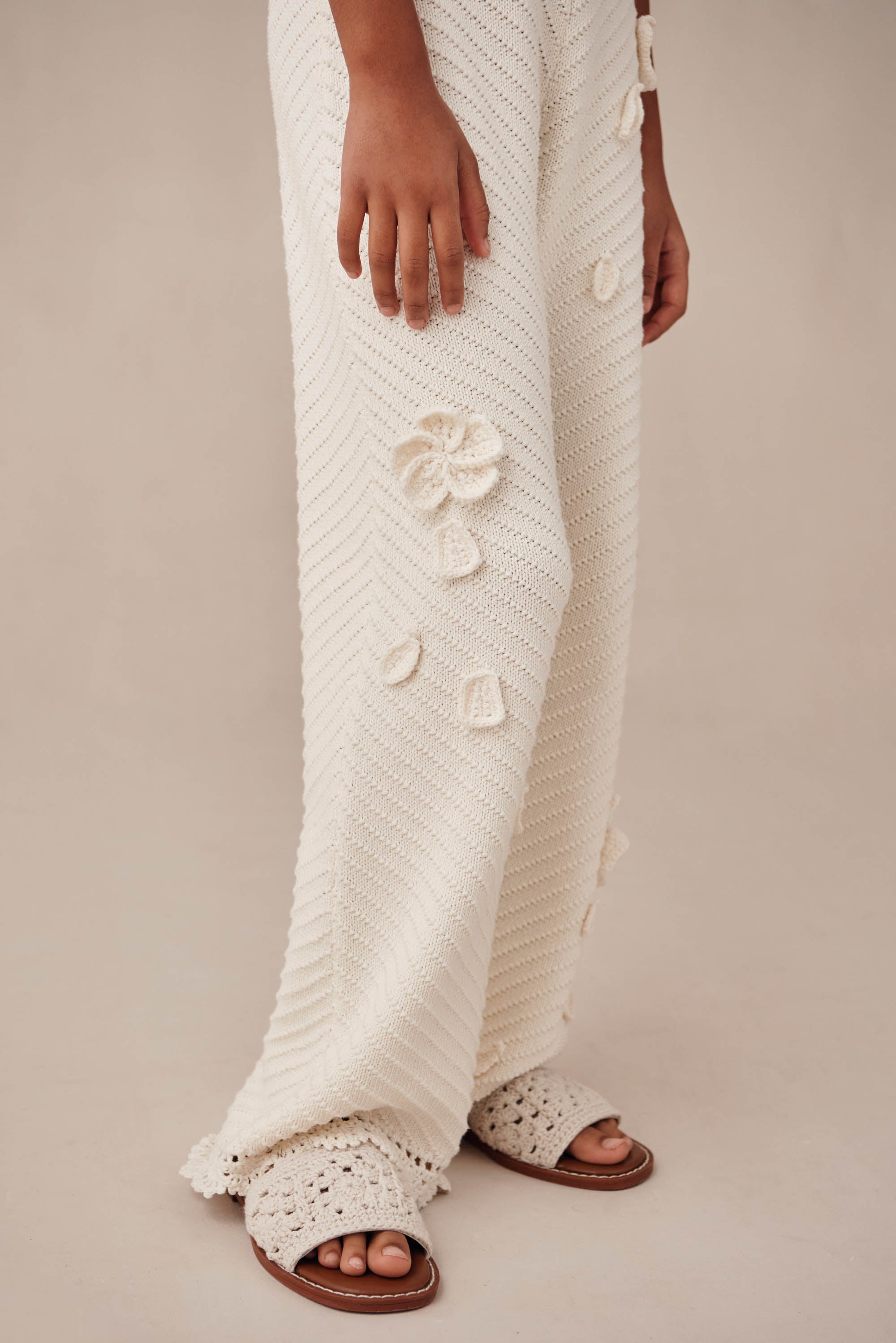 KIDS CHRYSANTHEMUM JUMPSUIT - OFF WHITE