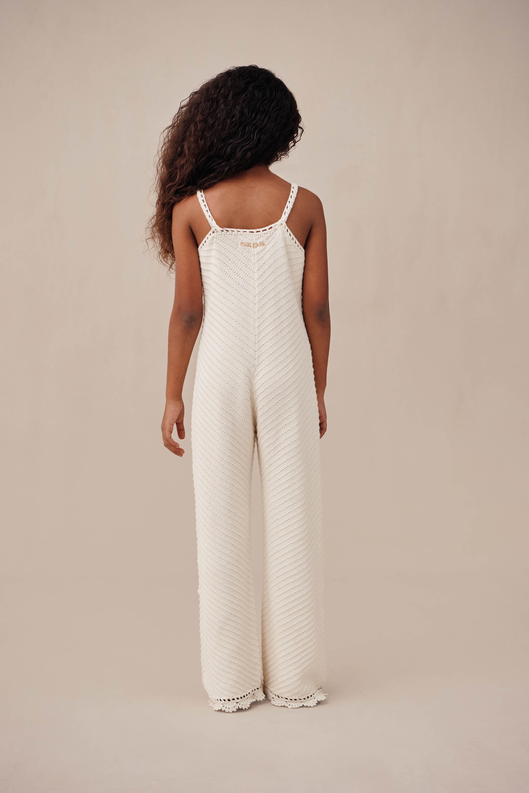 KIDS CHRYSANTHEMUM JUMPSUIT - OFF WHITE
