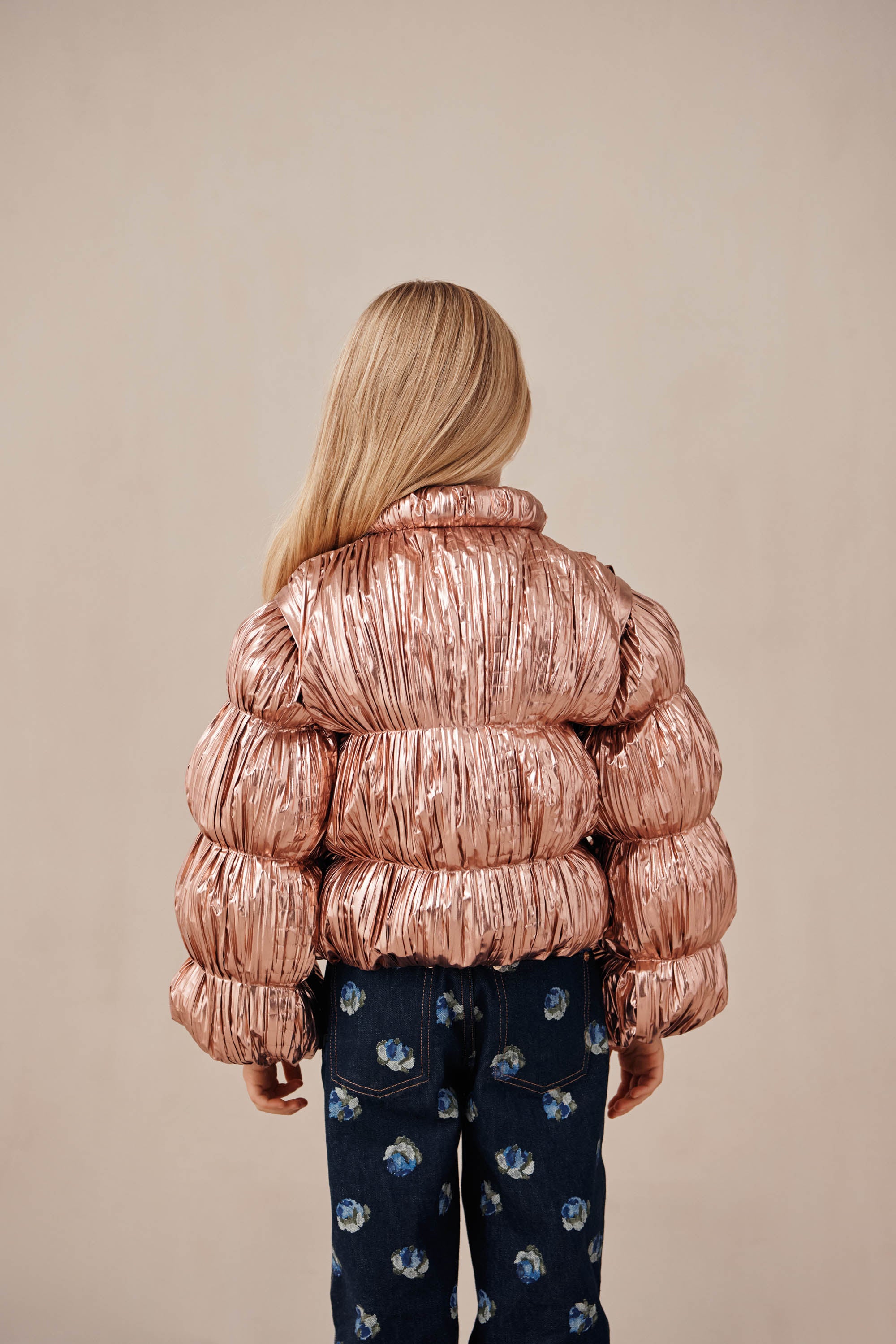 KIDS FRANNIE CONVERTIBLE JACKET - PETAL METALLIC
