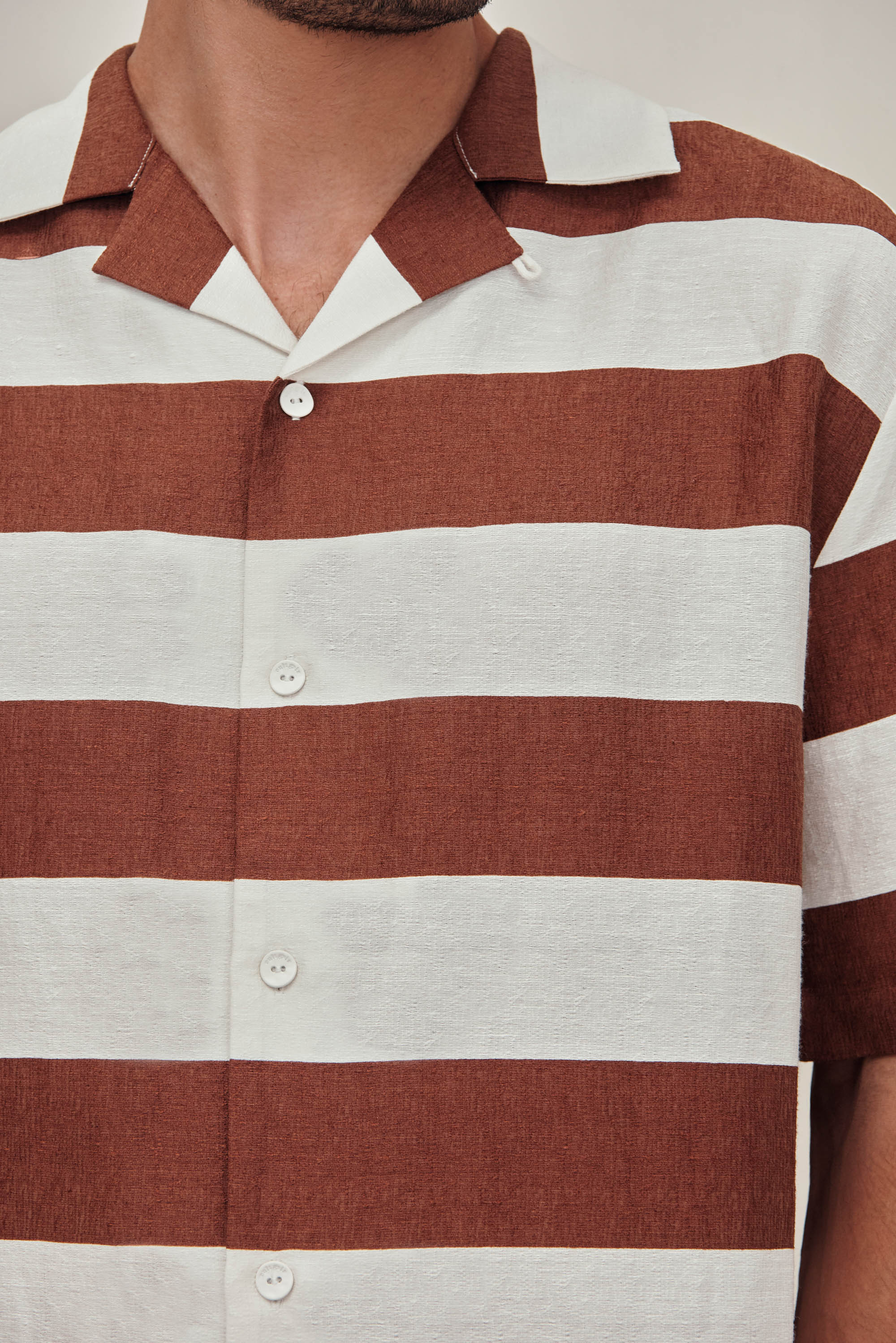 LEONARDO SHIRT - LARGE SADDLE STRIPE