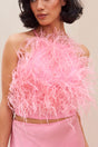 JOEY FEATHER TOP - SHELL PINK
