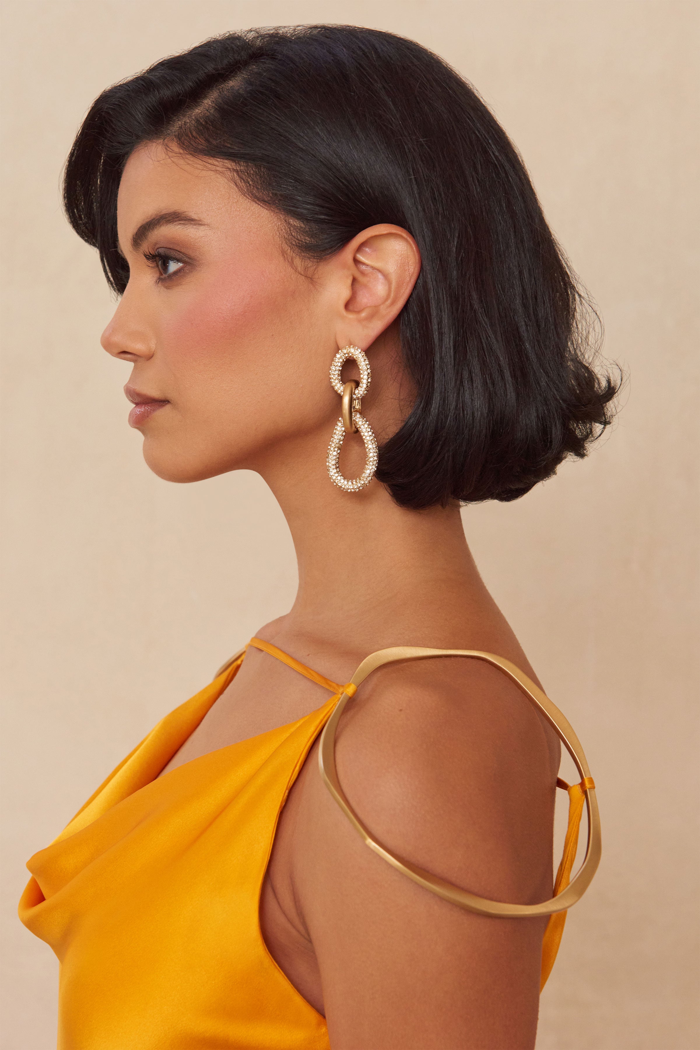 CULT GAIA REYES EARRING IN GOLD CLEAR