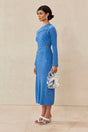 ROSALIA KNIT DRESS - RIVER BLUE