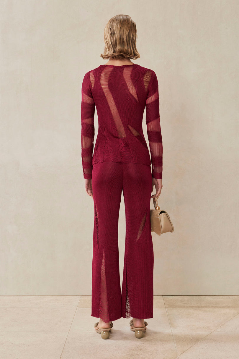 JOLINE KNIT TOP - CARMINE