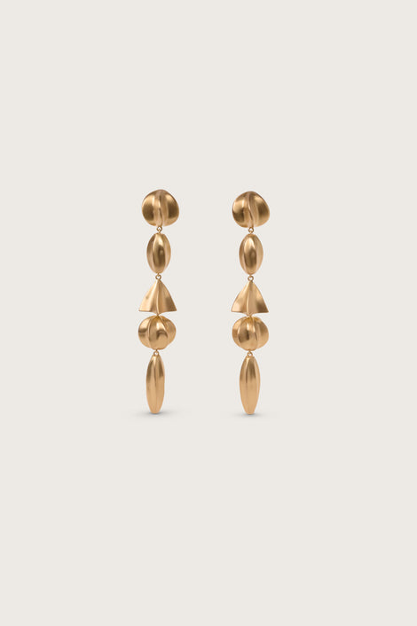 ILLENE EARRING - BRUSHED BRASS