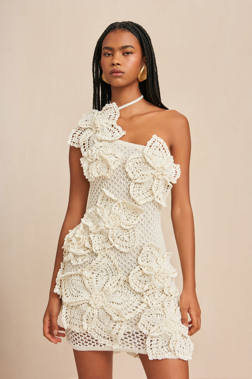KENDRIA CROCHET DRESS - OFF WHITE