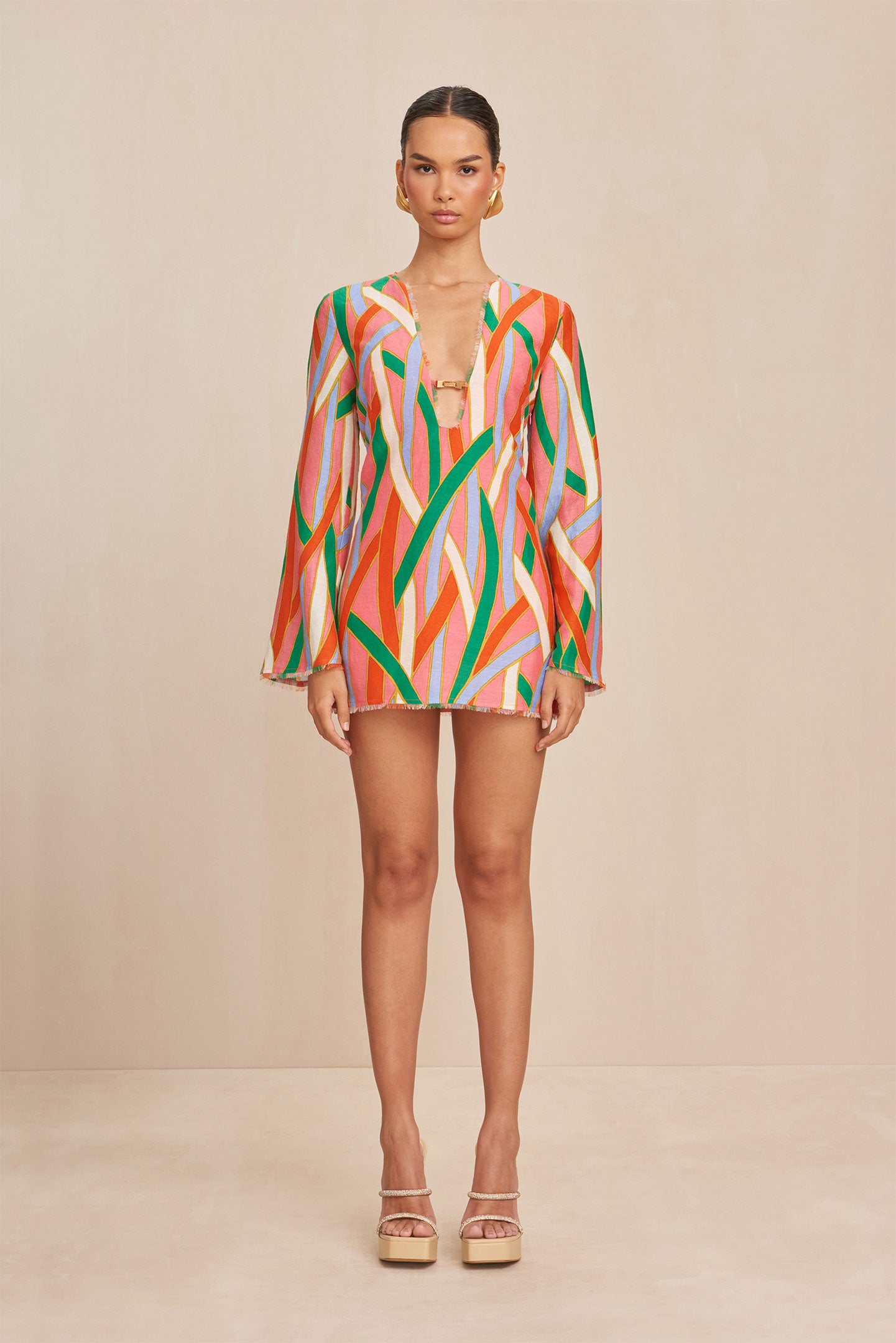 CULT GAIA ANIYA DRESS IN VINTAGE STRIPE PRINT