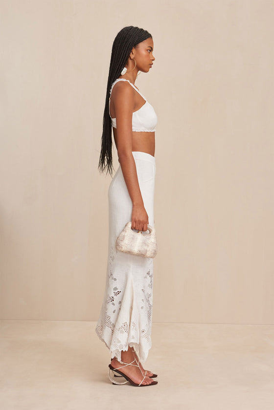 CULT GAIA ERYKAH SKIRT IN OFF WHITE