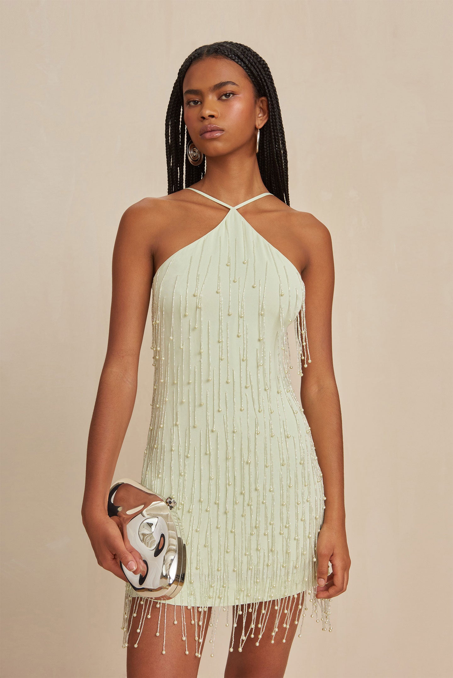 CULT GAIA CASSIAN DRESS IN LIGHT HONEYDEW