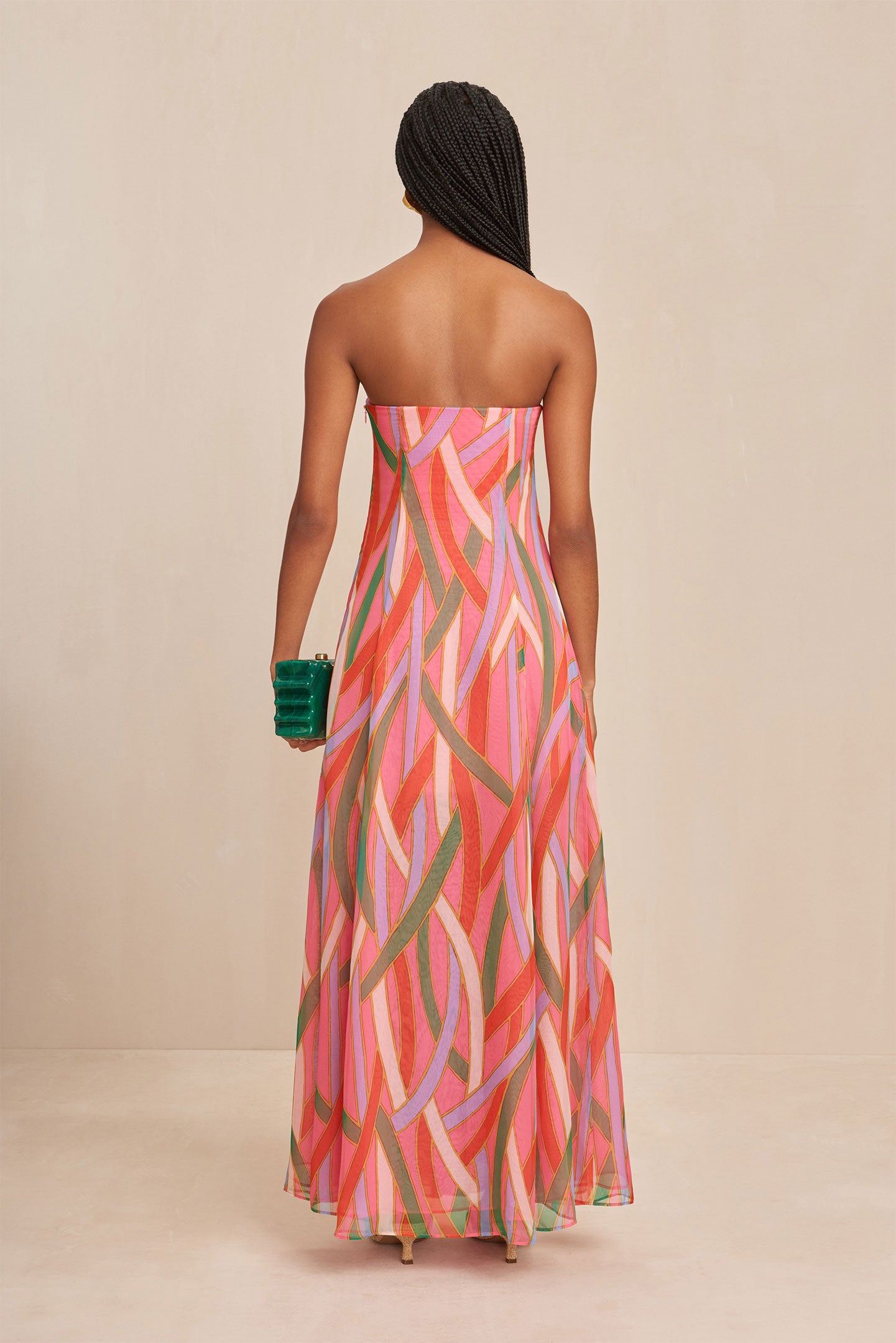 CULT GAIA MISA GOWN IN VINTAGE STRIPE PRINT