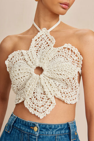 DARLENA CROCHET TOP - OFF WHITE