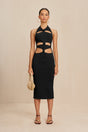 ALAINA KNIT DRESS - BLACK