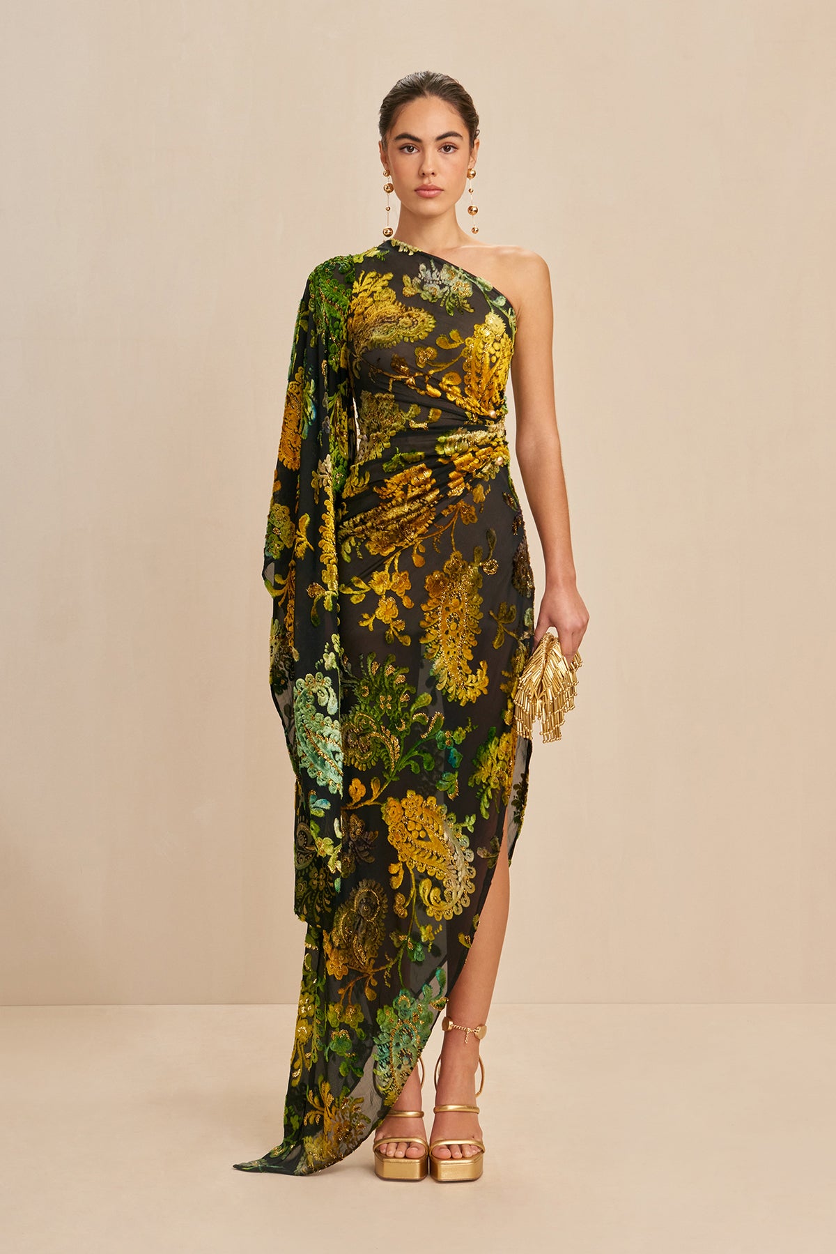 ADIRA GOWN - GREEN MULTI