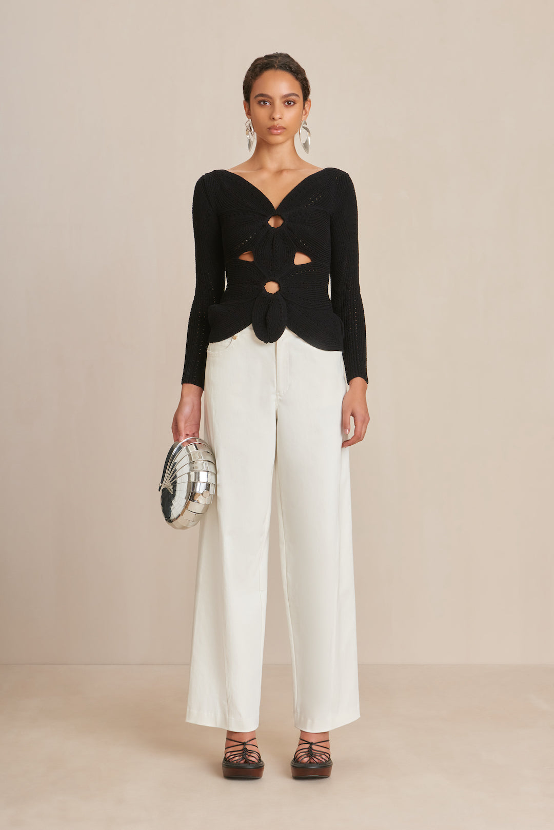 CULT GAIA LULE CROCHET TOP IN BLACK