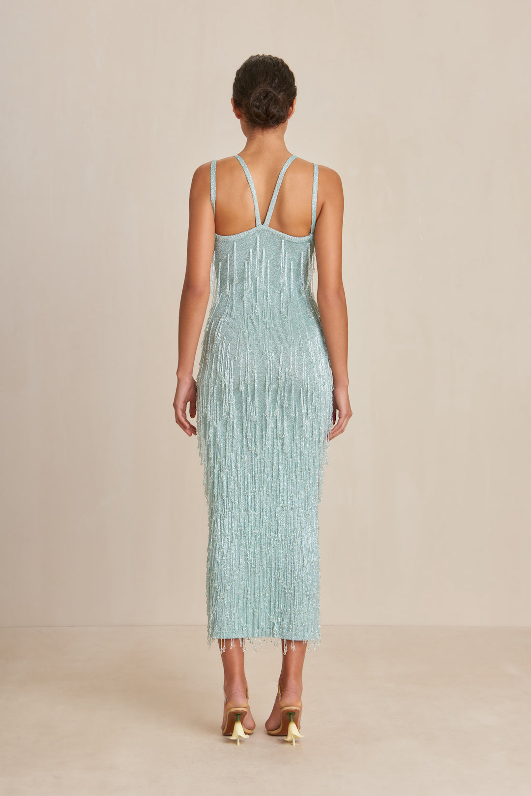 CULT GAIA CATIA KNIT GOWN IN HYDRANGEA SHIMMER