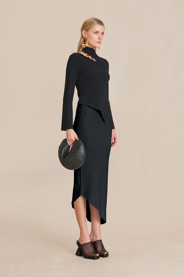 EWEN KNIT SKIRT - BLACK | EWEN KNIT SKIRT - BLACK | Secondary image