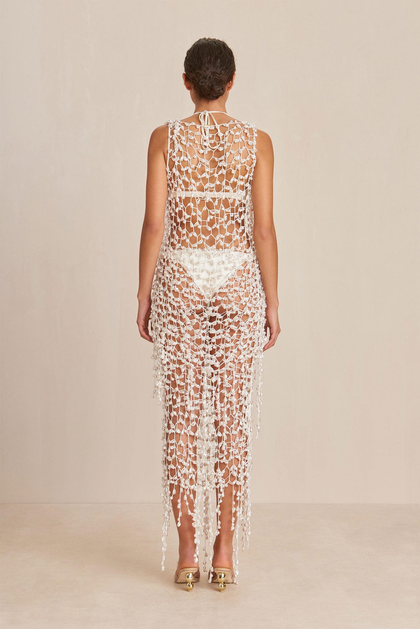 CULT GAIA FAITH CROCHET SKIRT IN OFF WHITE