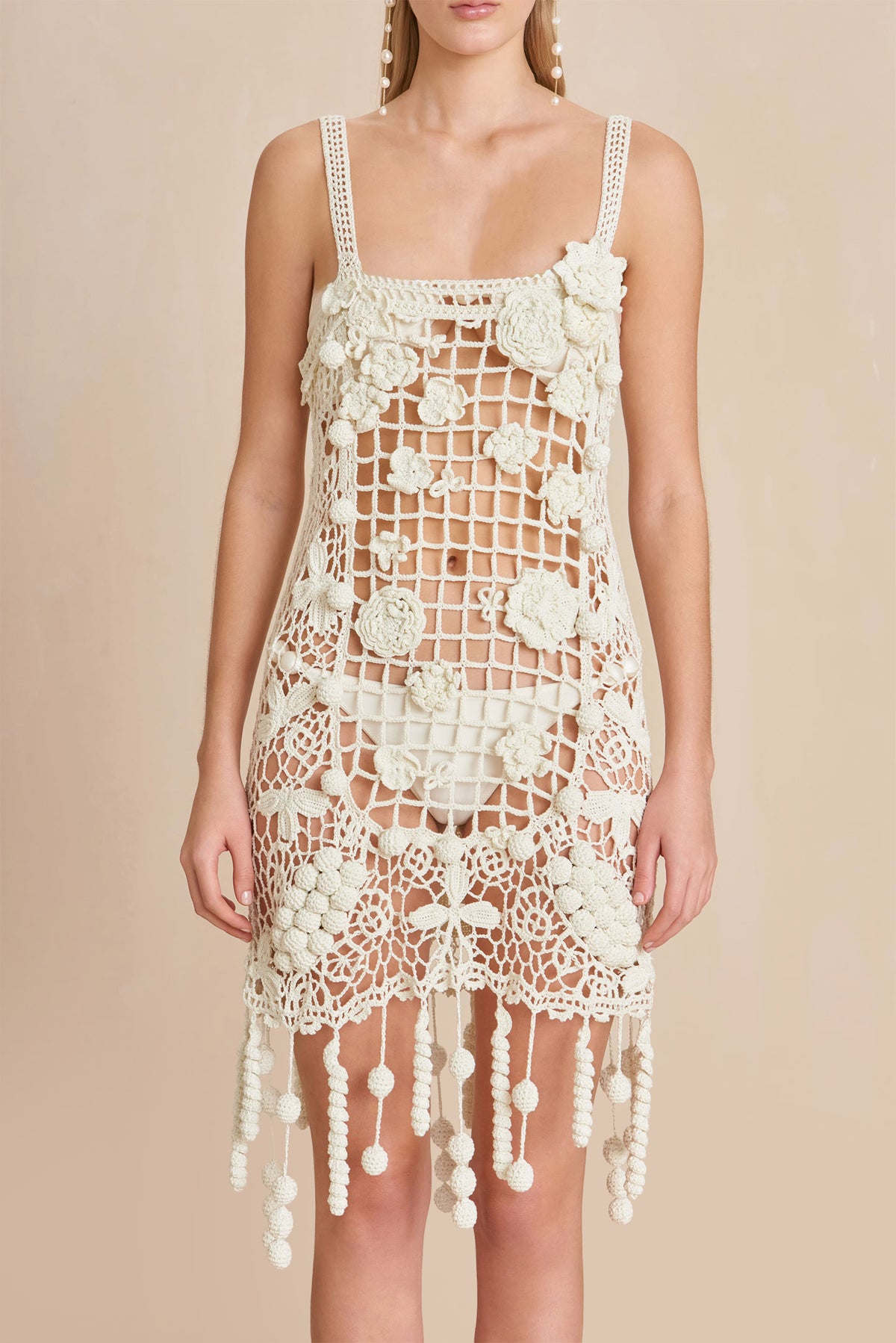 ELAINA CROCHET DRESS - OFF WHITE