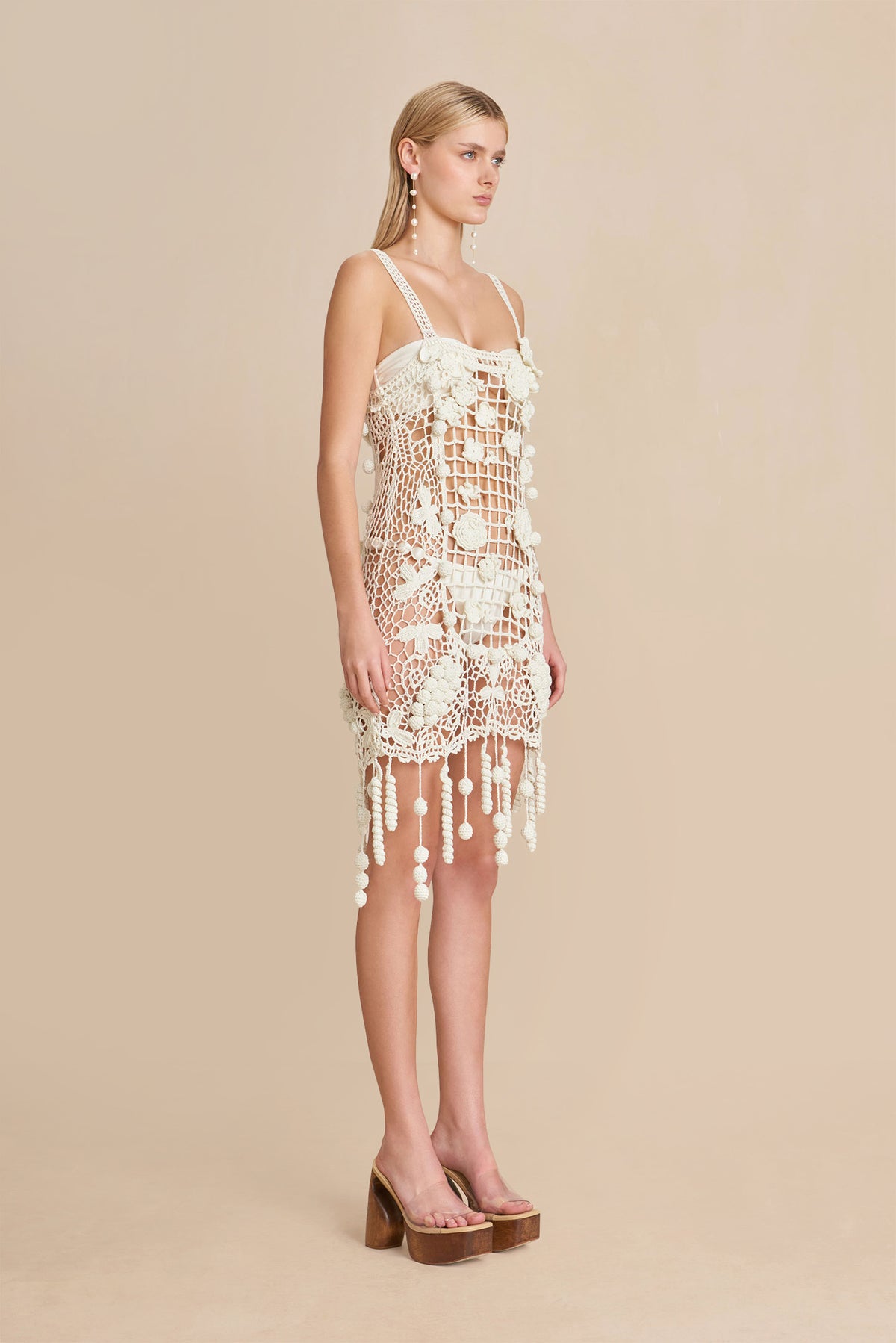 ELAINA CROCHET DRESS - OFF WHITE