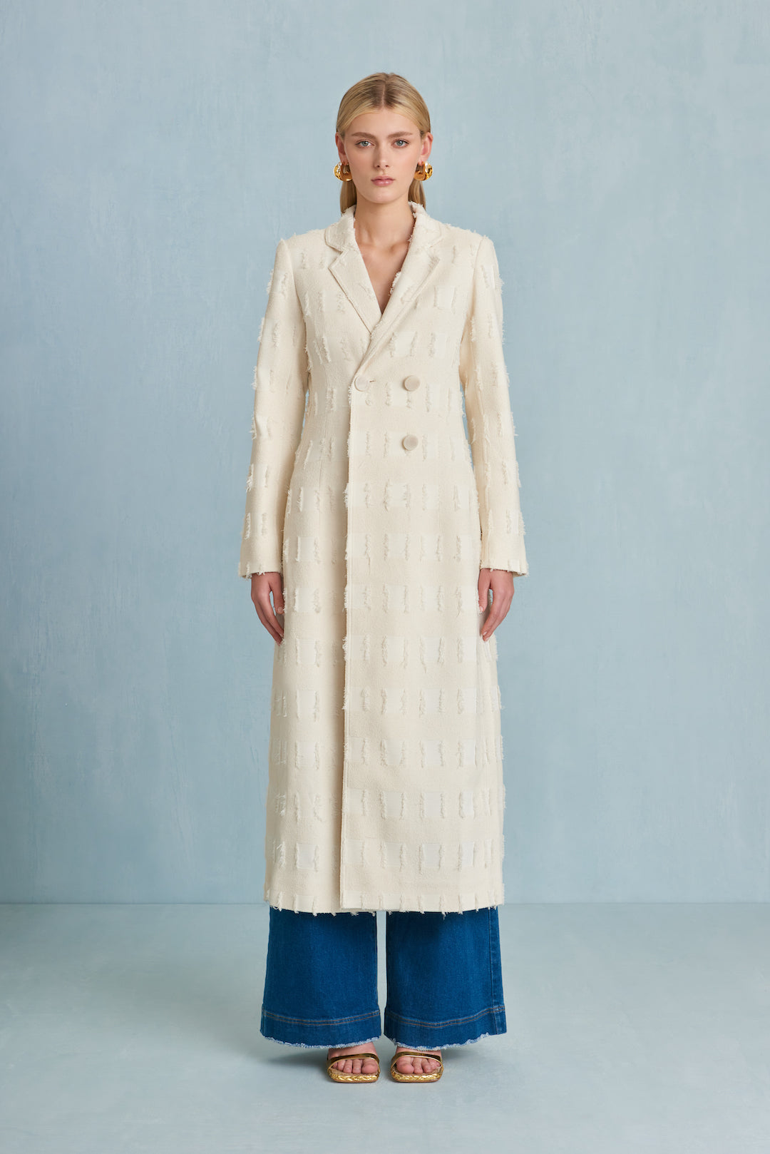 CULT GAIA DILAN COAT IN OFF WHITE MULTI